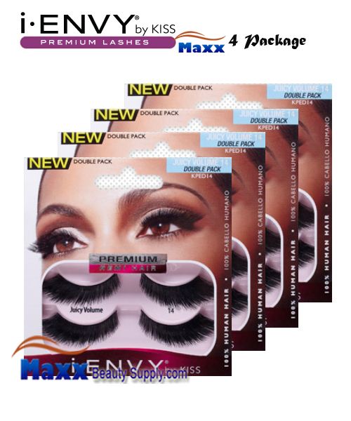 4 Package - Kiss i Envy Double Pack Juicy Volume 14 Eyelashes - KPED14